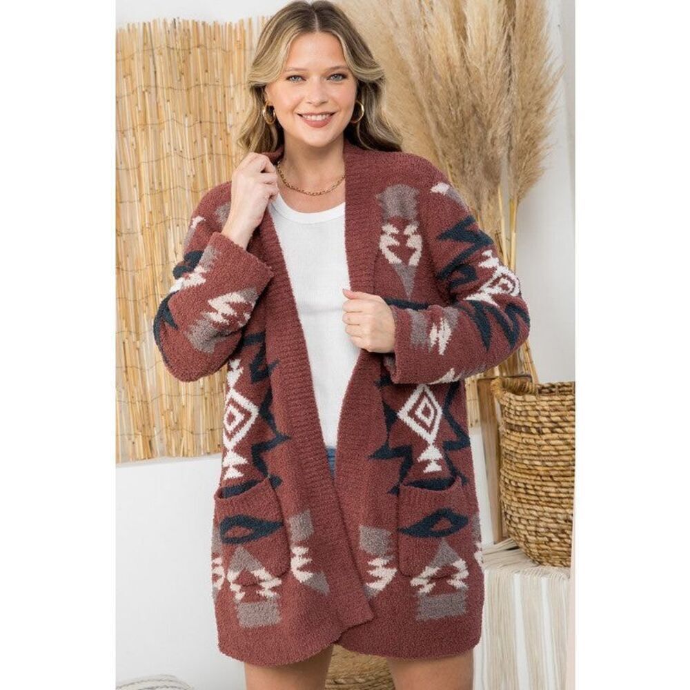 ✨LOVERICHE Open Front Long Sleeve Bohemian Sz Medium Cardigan✨